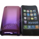New Purple Metallic Reflection Design Hard Protective Cover For iPhone 3G 3GS - (0092)