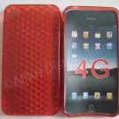 New Red Diamond Cut Pattern TPU Cover For iPhone 4 - (0013)
