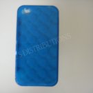 New Royal Blue Transparent Multi-Circles Design TPU Cover For iPhone 4 - (0039)