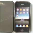 New Black Transparent Thumb Print Design TPU Cover For iPhone 4 - (0022)