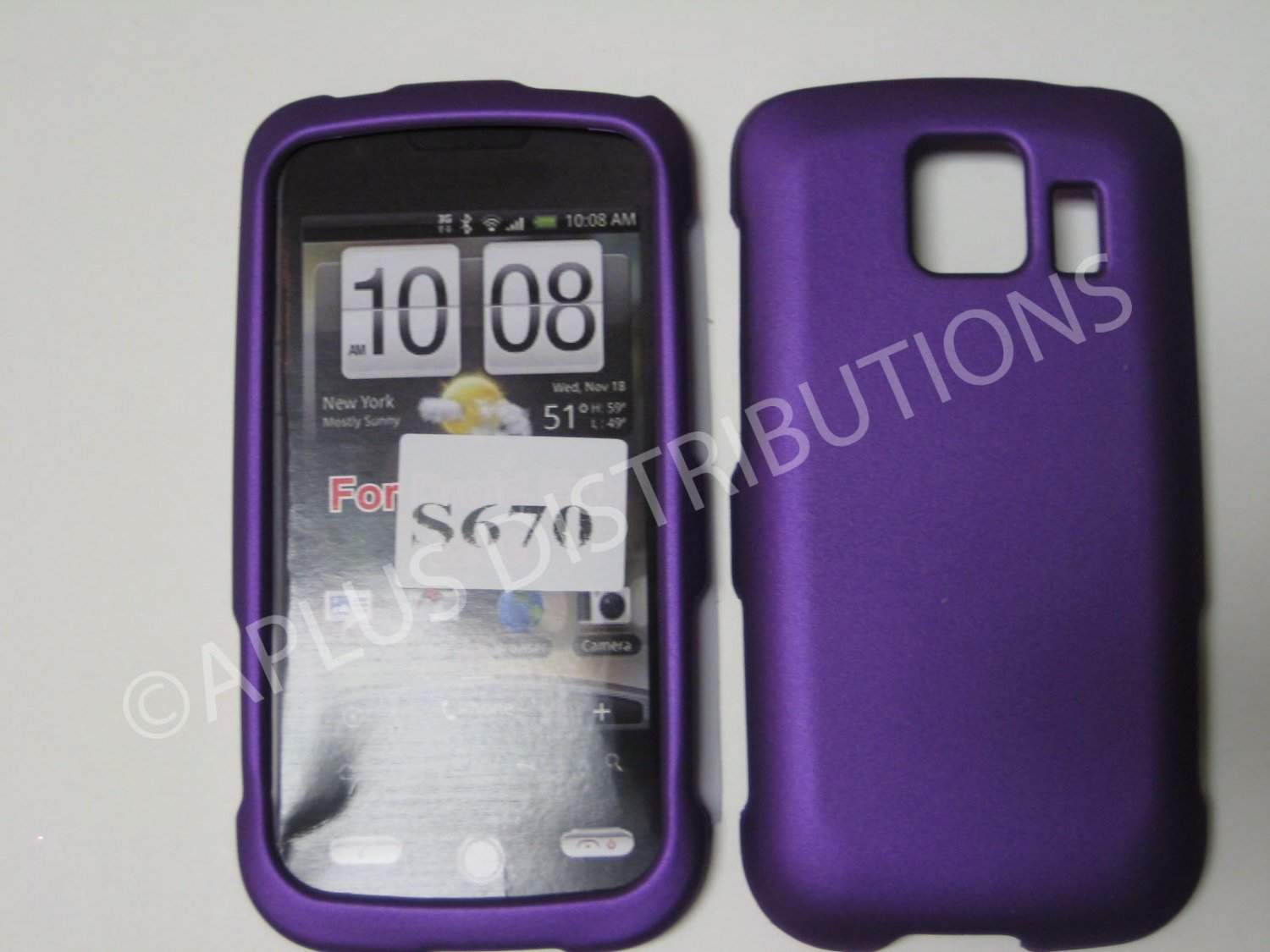 New Purple Rubberized Hard Protective Cover For LG Optimus S LS670 - (0057)