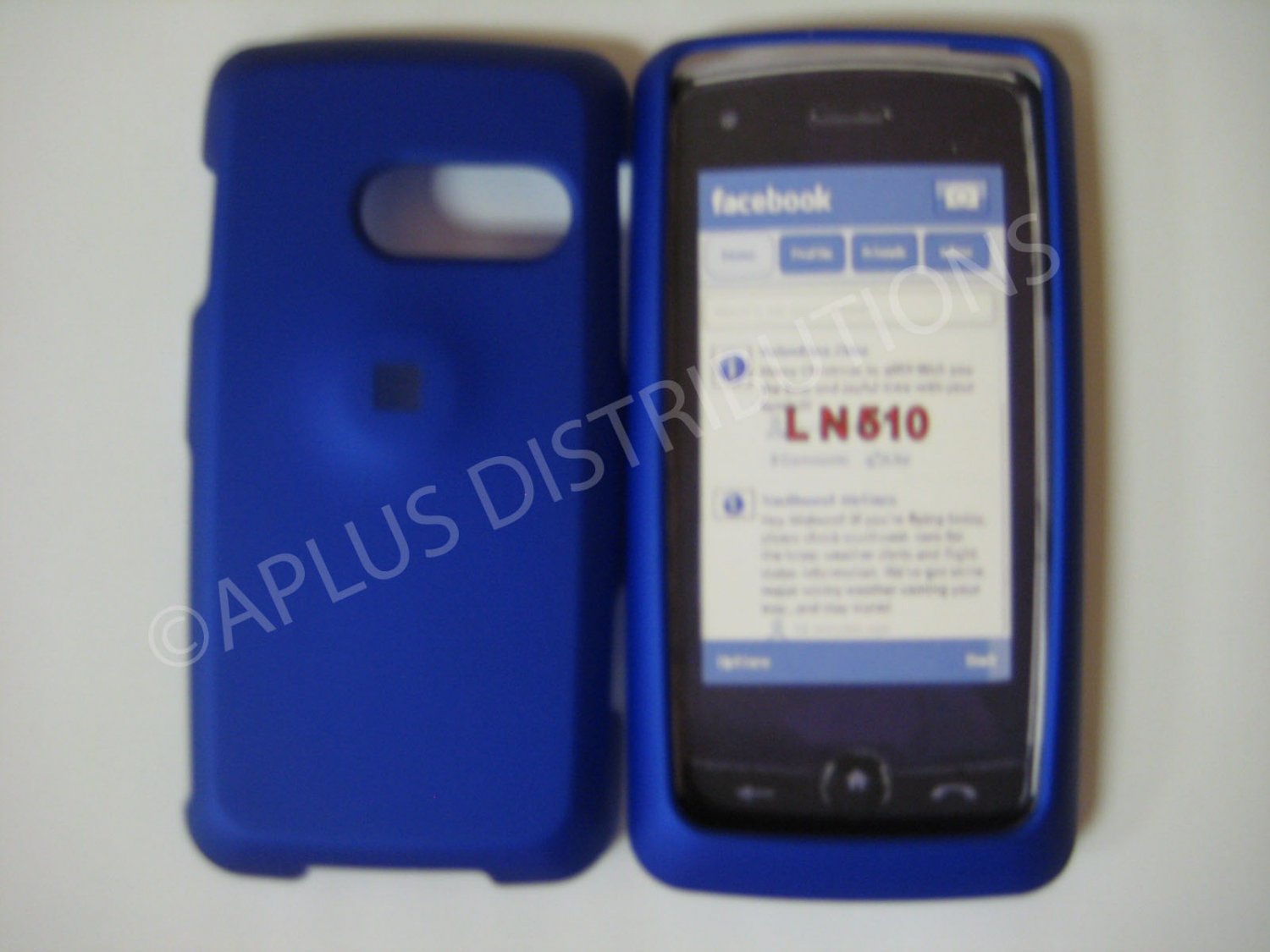 New Blue Rubberized Hard Protective Cover For LG Rumor Touch LN510 - (0053)