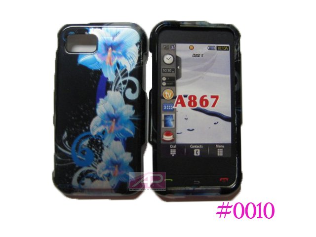 New Blue 3D Flower Hard Protective Cover For Samsung Eternity A867 - (0010)