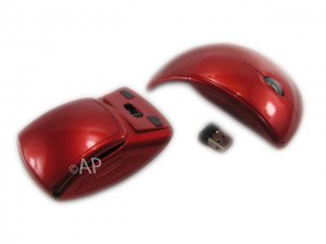 2.4G Wireless USB Cordless Folding Mouse For Desktop Notebook Laptop PC - Red