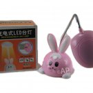 BUNNY HEAD RECHARGEABLE LED LAMP LIGHT FOR DESK TOP TABLE - PINK