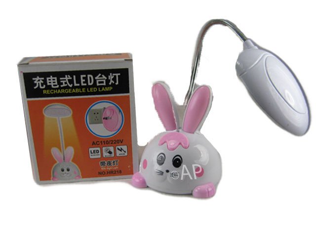 BUNNY HEAD RECHARGEABLE LED LAMP LIGHT FOR DESK TOP TABLE - WHITE