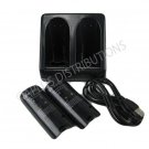 NEW DUAL REMOTE CONTROLLER CHARGING STATION +2 BATTERY PACKS FOR NINTENDO Wii - BLACK