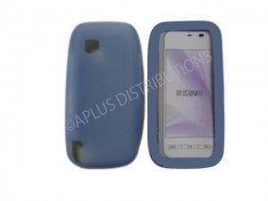 New Light Blue Solid Color Silicone Skin Case For Nokia Nuron 5230 - (0010)