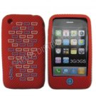 New Red Primo Bricks Design Silicone Cover For iPhone 3G 3GS - (0039)