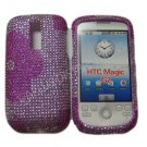 New Pink Half Flower Bling Diamond Case For HTC My Touch G2 Magic