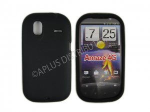 New Black Solid Color Silicone Cover For HTC Amaze 4G