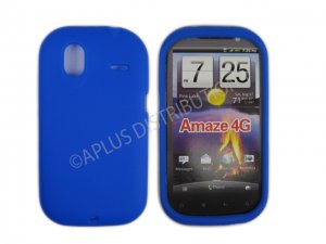 New Dark Blue Solid Color Silicone Cover For HTC Amaze 4G
