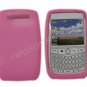 New Hot Pink Solid Color Silicone Cover For Blackberry 8900 - (0158)