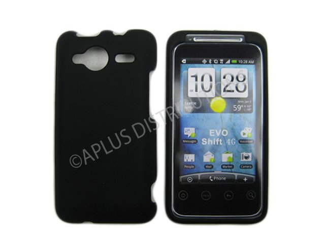 New Black Solid Color Hard Rubberized Case Cover For HTC Evo Shift 4G