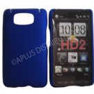 New Blue Solid Color Hard Rubberized Case Cover For HTC HD 2