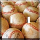 NEW BASEBALL PLAYED OLD BALLS MLB DOUBLE SWITCH COVER WALL PLATE COVER