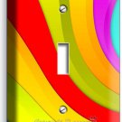 COLORFUL SWIRLY RAINBOW SINGLE LIGHT SWITCH WALL PLATE BEDROOM ROOM HOME DECOR