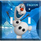 DISNEY FROZEN SMILING OLAF SNOWMAN WINTER FUN DOUBLE LIGHT SWITCH PLATE BEDROOM