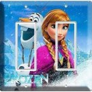 DISNEY FROZEN ANNA OLAF DOUBLE GFI LIGHT SWITCH OUTLET PLATE GIRLS ROOM BEDROOM