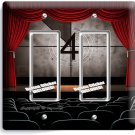 TV ROOM HOME MOVIE THEATER BIG SCREEN DOUBLE GFCI LIGHT SWITCH WALL PLATE COVER TV ROOM HOME MOVIE THEATER BIG SCREEN DOUBLE GFCI LIGHT SWITCH WALL PLATE COVER