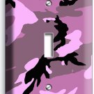 PINK RED CAMO CAMOUFLAGE SINGLE LIGHT SWITCH WALL PLATE GIRLS TV ROOM DECORATION PINK RED CAMO CAMOUFLAGE SINGLE LIGHT SWITCH WALL PLATE GIRLS TV ROOM DECORATION