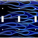 HOT ROD BLUE FIRE FLAMES TRIPLE LIGHT SWITCH WALL PLATE COVER BIKE GARAGE DECOR HOT ROD BLUE FIRE FLAMES TRIPLE LIGHT SWITCH WALL PLATE COVER BIKE GARAGE DECOR