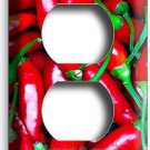 HOT RED CHILI PEPPERS DUPLEX OUTLET WALL PLATE COVER DINING KITCHEN PANTRY DECOR HOT RED CHILI PEPPERS DUPLEX OUTLET WALL PLATE COVER DINING KITCHEN PANTRY DECOR