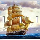 SEA SAILING SAILBOAT SHIP NAUTICAL TRIPLE LIGHT SWITCH WALL PLATE BEDROOM DECOR