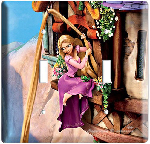 RAPUNZEL TANGLED MOVIE DOUBLE LIGHT SWITCH COVER PLATE GIRLS PLAY ROOM ART DECOR