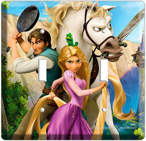RAPUNZEL FLYNN TANGLED MOVIE DOUBLE LIGHT SWITCH COVER GIRLS PLAY ROOM ART DECOR