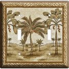 EXOTIC FLORIDA COCONUT BEAUTIFUL PALM TREES DOUBLE LIGHT SWITCH WALL PLATE COVER EXOTIC FLORIDA COCONUT BEAUTIFUL PALM TREES DOUBLE LIGHT SWITCH WALL PLATE COVER