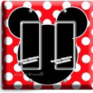 MICKEY MOUSE EARS POLKA DOTS DOUBLE GFCI LIGHT SWITCH WALL PLATE COVER BABY ROOM