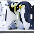 KING PENGUINS COUPLE CUTE BABY TRIPLE LIGHT SWITCH WALL PLATE COVER ROOM DECOR