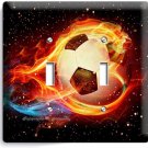 SOCCER BALL FLAME FOOTBALL DOUBLE LIGHT SWITCH WALL PLATE COVER BOYS ROOM DECOR SOCCER BALL FLAME FOOTBALL DOUBLE LIGHT SWITCH WALL PLATE COVER BOYS ROOM DECOR