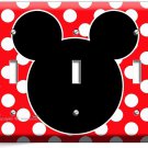 MICKEY MOUSE EARS POLKA DOTS TRIPLE LIGHT SWITCH WALL PLATE COVER BABY NURSERY