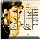 AUDREY HEPBURN BREAKFAST AT TIFFANY'S GFCI DOUBLE LIGHT SWITCH WALL PLATE DECOR