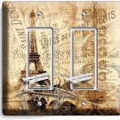 RETRO PARIS EIFFEL TOWER AD DOUBLE GFCI LIGHT SWITCH WALL PLATE COVER HOME DECOR RETRO PARIS EIFFEL TOWER AD DOUBLE GFCI LIGHT SWITCH WALL PLATE COVER HOME DECOR