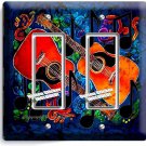 ACOUSTIC GUITARS ABSTRACT MODERN MUSIC DOUBLE GFI LIGHT SWITCH WALL PLATE COVER ACOUSTIC GUITARS ABSTRACT MODERN MUSIC DOUBLE GFI LIGHT SWITCH WALL PLATE COVER