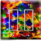 COLORFUL MURANO GLASS DOUBLE GFI LIGHT SWITCH WALL PLATE COVER LIVING ROOM DECOR COLORFUL MURANO GLASS DOUBLE GFI LIGHT SWITCH WALL PLATE COVER LIVING ROOM DECOR