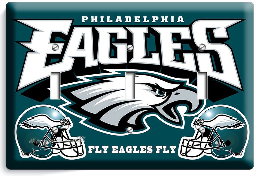 PHILADELPHIA EAGLES FOOTBALL TRIPLE LIGHT SWITCH WALL PLATE BOYS ROOM ...