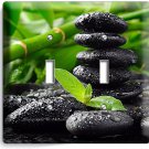 FENG SHUI STONES BAMBOO DOUBLE LIGHT SWITCH WALL PLATE BEDROOM HOME HOUSE DECOR FENG SHUI STONES BAMBOO DOUBLE LIGHT SWITCH WALL PLATE BEDROOM HOME HOUSE DECOR
