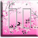 JAPANESE PINK SAKURA CHERRY FLOWERS BLOSSOM DOUBLE GFCI LIGHT SWITCH PLATE COVER JAPANESE PINK SAKURA CHERRY FLOWERS BLOSSOM DOUBLE GFCI LIGHT SWITCH PLATE COVER
