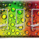 COLORFUL GLASS BUBLES WATER DROPS TRIPLE GFI LIGHT SWITCH WALL PLATE COVER DECOR COLORFUL GLASS BUBLES WATER DROPS TRIPLE GFI LIGHT SWITCH WALL PLATE COVER DECOR