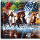 WILD RUNNING HORSES FOREST WATERFALL RIVER DOUBLE LIGHT SWITCH WALL PLATE COVER WILD RUNNING HORSES FOREST WATERFALL RIVER DOUBLE LIGHT SWITCH WALL PLATE COVER