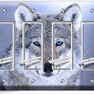 WILD GRAY BLUE EYE WOLF SNOW QUADRO GFI LIGHT SWITCH WALL PLATE COVER HOME DECOR WILD GRAY BLUE EYE WOLF SNOW QUADRO GFI LIGHT SWITCH WALL PLATE COVER HOME DECOR