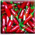 HOT RED CHILI PEPPERS DOUBLE LIGHT DOUBLE WALL PLATE COVER KITCHEN PANTRY DECOR HOT RED CHILI PEPPERS DOUBLE LIGHT DOUBLE WALL PLATE COVER KITCHEN PANTRY DECOR
