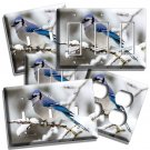 BLUE JAY BIRD WINTER SNOW LIGHT SWITCH OUTLET WALL PLATE COVER ROOM HOUSE DECOR