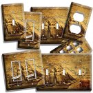 PIRATE SHIP TREASURE MAP LIGHT SWITCH OUTLET WALL PLATE BOYS ROOM BEDROOM DECOR