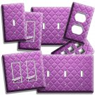 GLAM STITCHED PURPLE LEATHER LOOK LIGHT SWITCH WALL PLATE OUTLET TEEN ROOM DECOR GLAM STITCHED PURPLE LEATHER LOOK LIGHT SWITCH WALL PLATE OUTLET TEEN ROOM DECOR