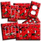 RED POINSETTIA CHRISTMAS FLOWERS LIGHT SWITCH WALL PLATE OUTLET ROOM HOME DECOR RED POINSETTIA CHRISTMAS FLOWERS LIGHT SWITCH WALL PLATE OUTLET ROOM HOME DECOR